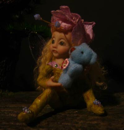 Ooak Baby Fairy Melina & Teddy Bear - Galleria